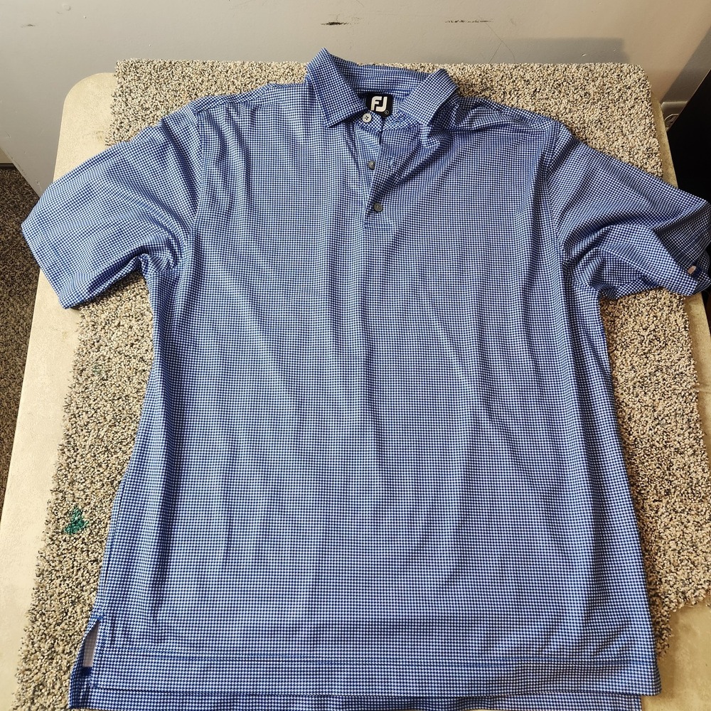 FootJoy Blue Checkered Polo Shirt